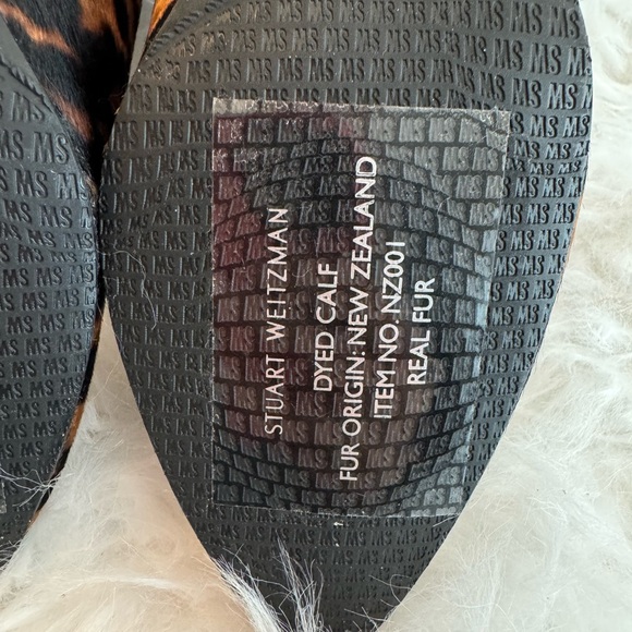 NWT & Box Stuart Weitzman Pipelofty Calf Hair Ankle Booties Chocolate size 6.5 - Picture 13 of 13